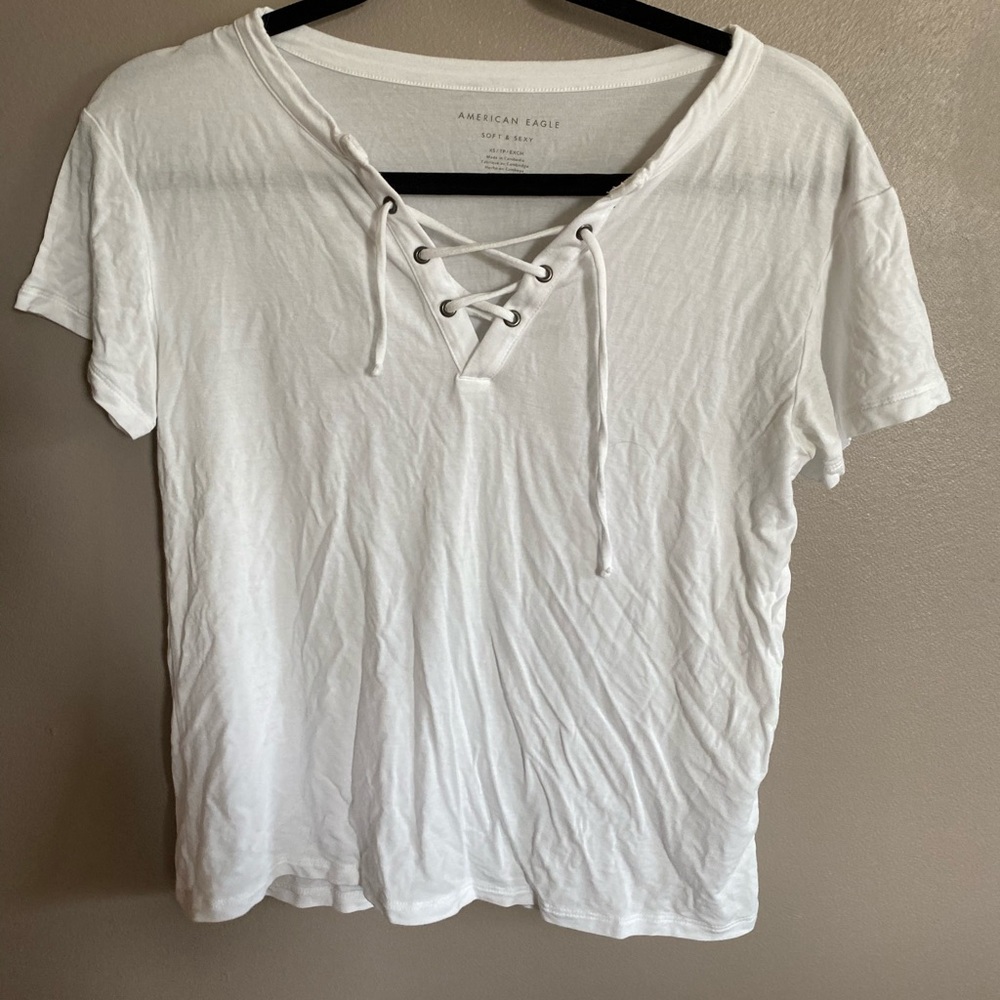ae lace up tee